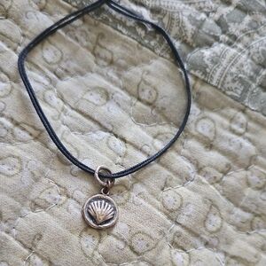 Alex and Ani Black Cord Necklace with Gold Pendant